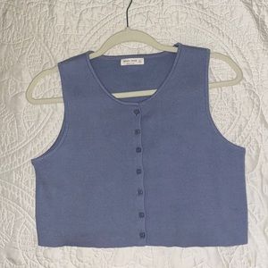 Powder Blue cropped sweater tank top